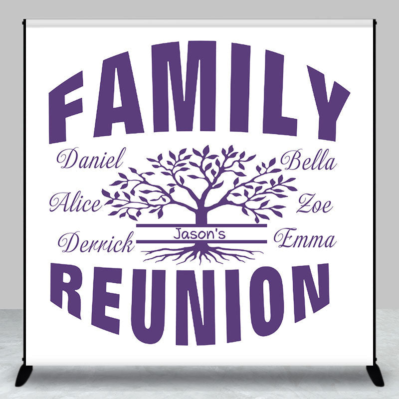 White Purple Tree Custom Family Reunion Backdrop - Aperturee