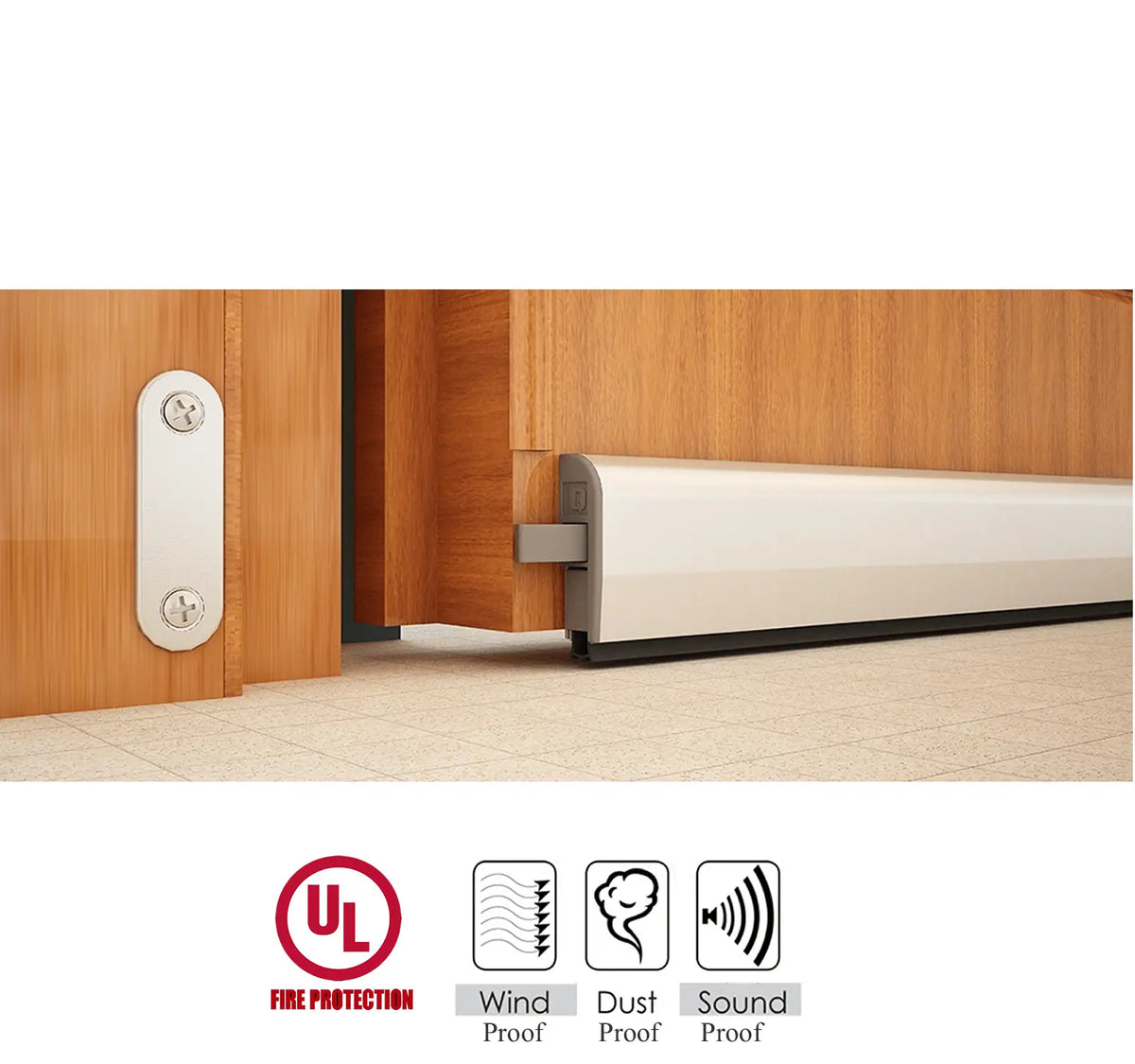 Automatic Drop Down Recessed Door Bottom Seal Fire Sound Dust Wind Proof - Bottom Drop Down Seal / 830mm