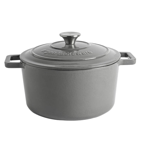 4.5L Dark Grey Cast Iron Casserole Dish