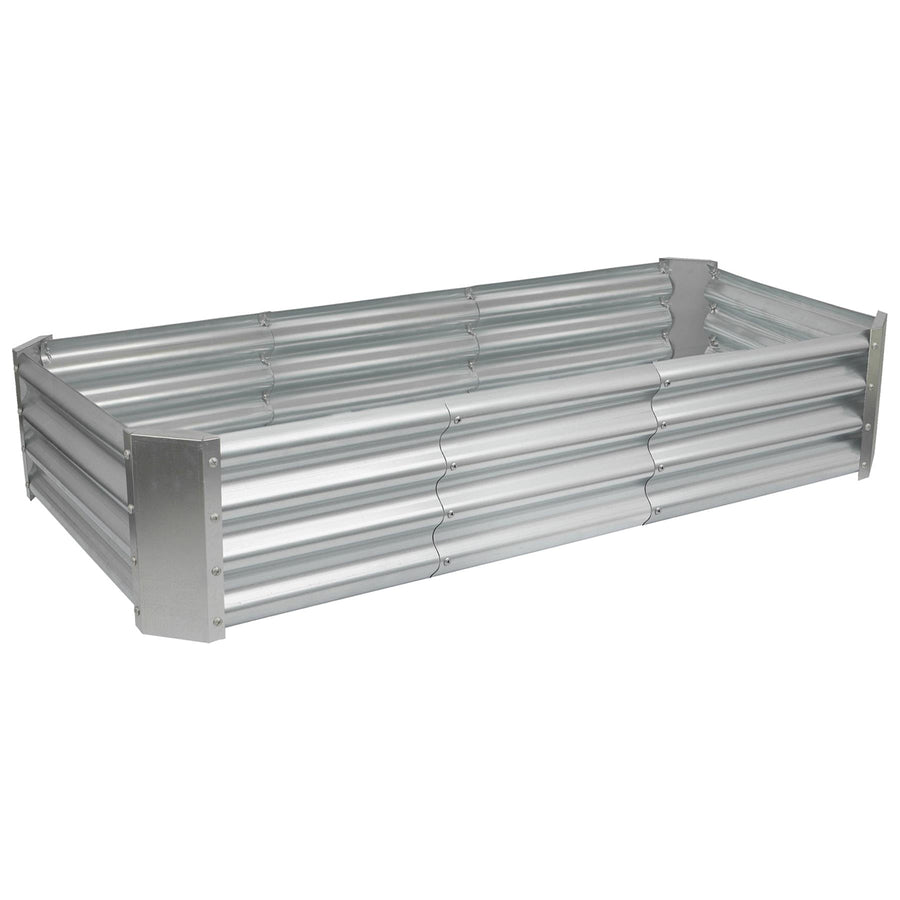 180cm x 90cm Rectangle Steel Raised Garden Bed - Silver