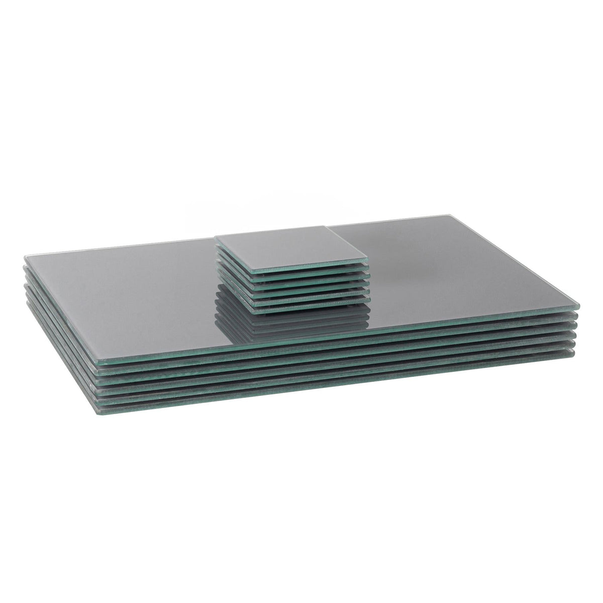 12pc 40cm x 30cm Grey Glass Placemats & Coasters Set