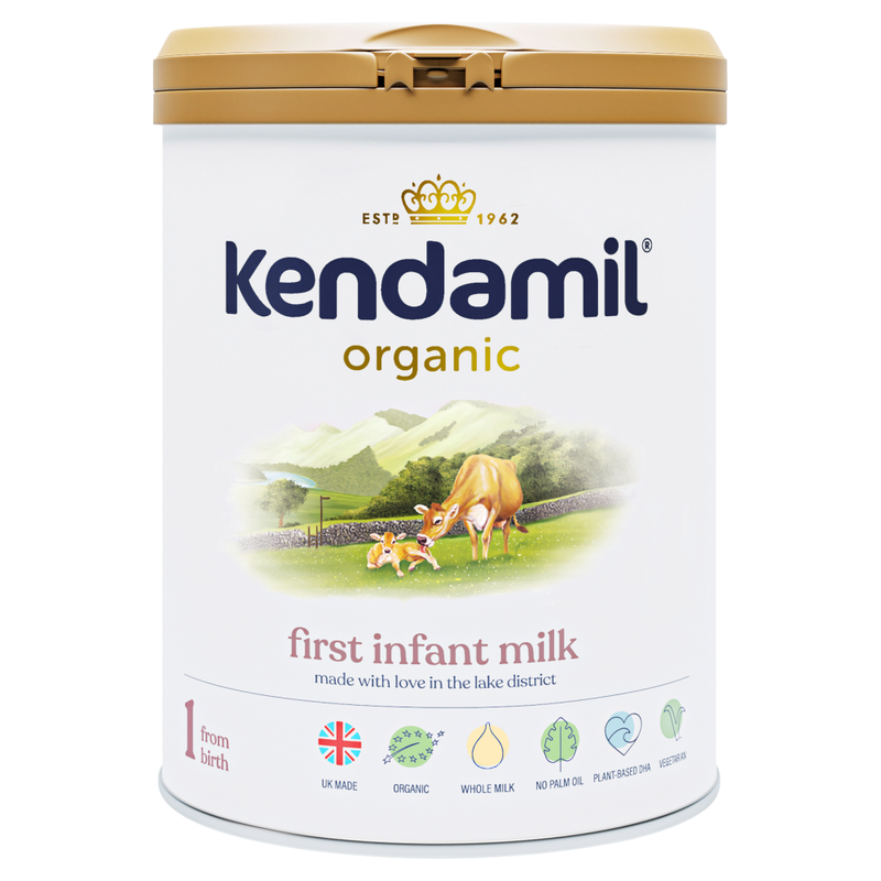 Kendamil Organic First Infant Milk Powder Stage 1 from Birth 800g, Made with Whole Milk for Baby Formula Nutrition.
