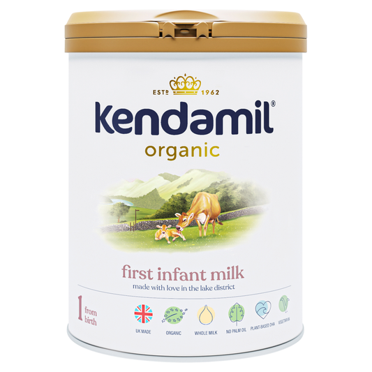 Kendamil Organic First Infant Milk Powder Stage 1 from Birth 800g, Made with Whole Milk for Baby Formula Nutrition.