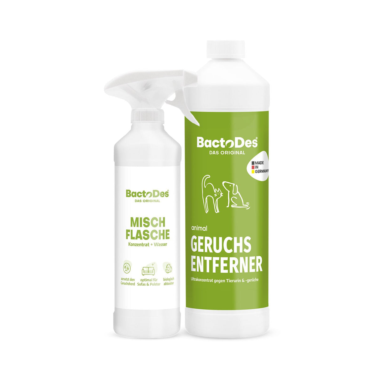 BactoDes® Animal – Geruchsentferner gegen Katzen- und Hundeurin