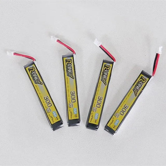Tattu 300mAh 3.8V High Voltage 75C 1S1P Lipo Battery Pack With PH2.0 Plug (4pcs) - PH2.0 plug