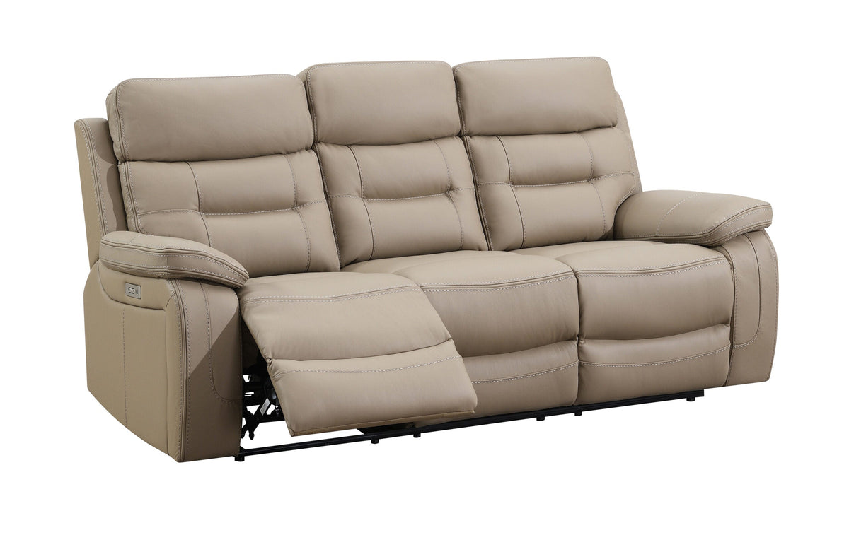 Braylan  Leather Manaul Recliner Sofa Collection - Choice Of Colours - Taupe / 1 Seater