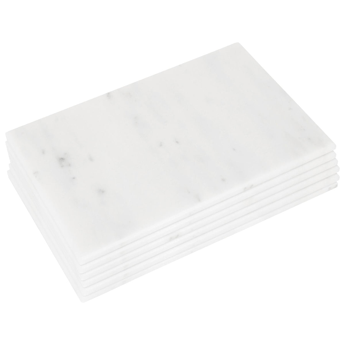 Rectangle Marble Placemats - 40cm x 30cm - Pack of 6 - White