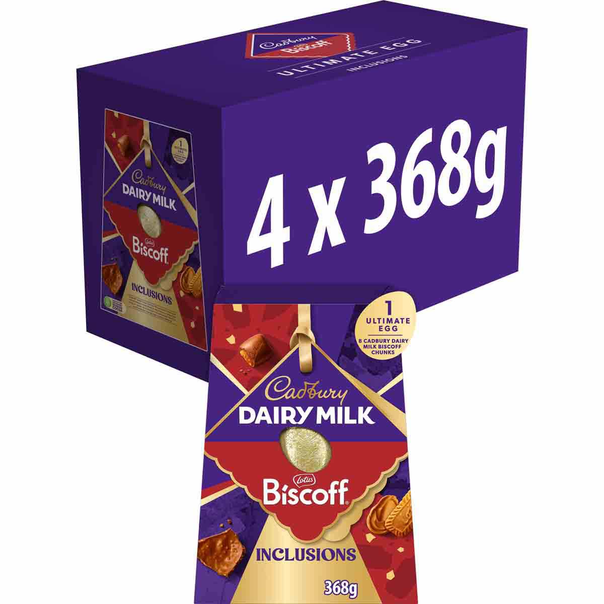 Cadbury Dairy Milk Lotus Biscoff Easter Egg XXL 368g (Box of 4)