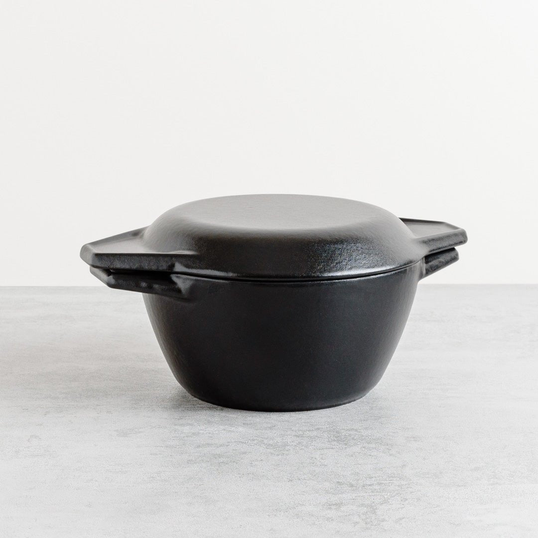 Samuel Groves Black Round Cast Iron Enamel Casserole Dish With Lid 16.5cm – Lifetime Guarantee