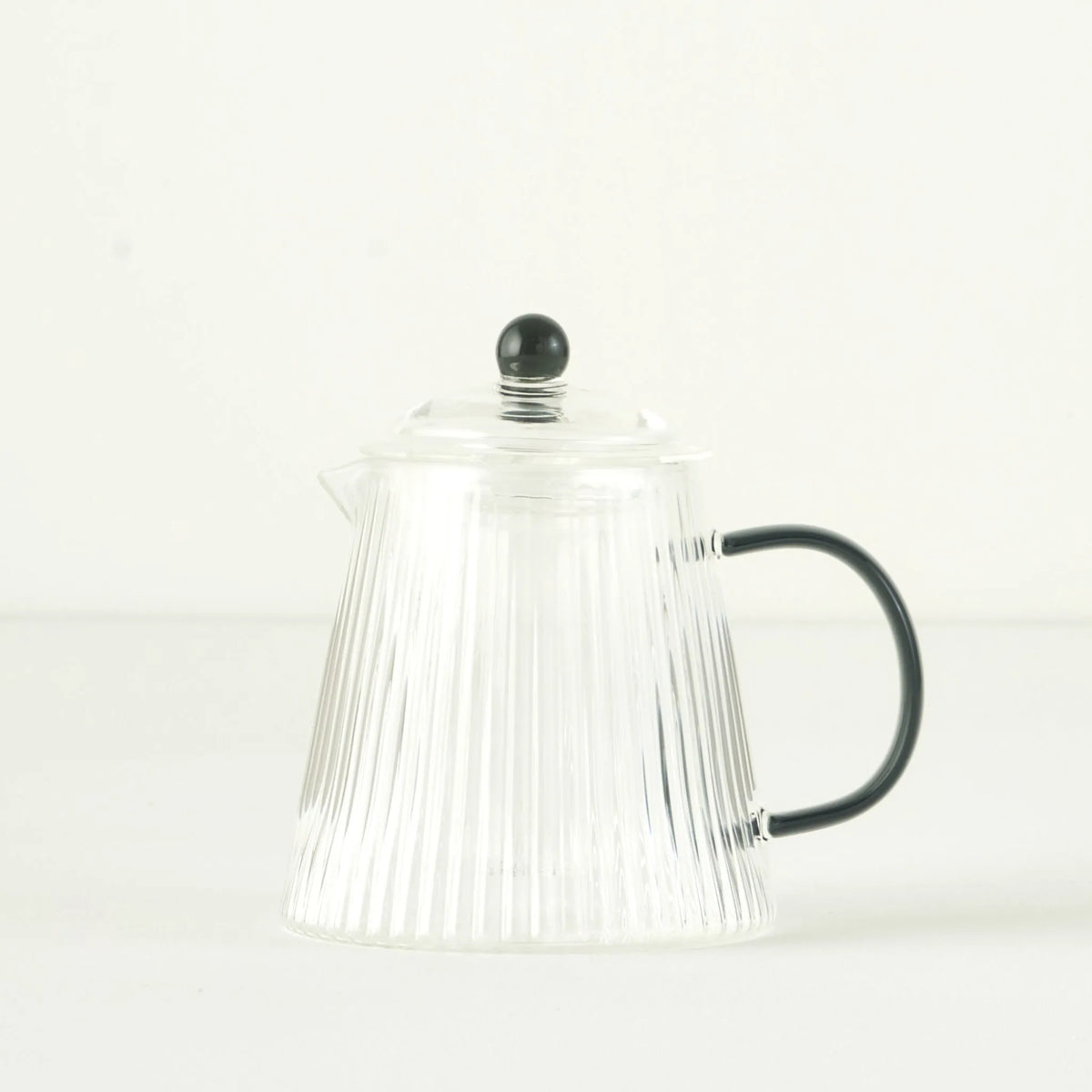 Blaze Ribbed Clear Glass Teapot