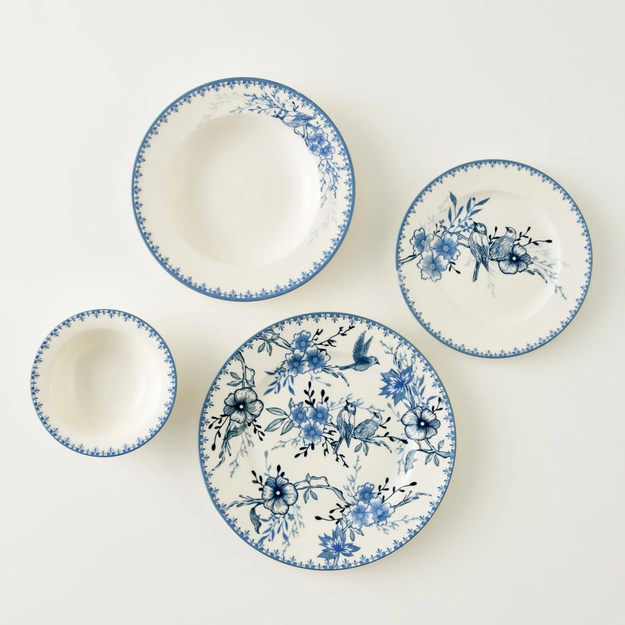 Bleu Blanc 24 Piece Porcelain Dinnerware Set