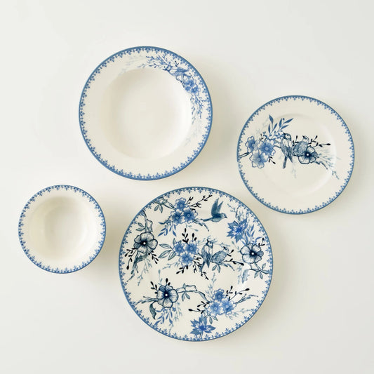 Bleu Blanc 16 Piece Porcelain Dinnerware Set