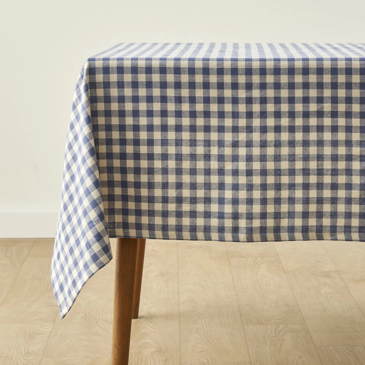 Bleu Blanc Gingham Cotton Tablecloth - 60.25"x98.5"