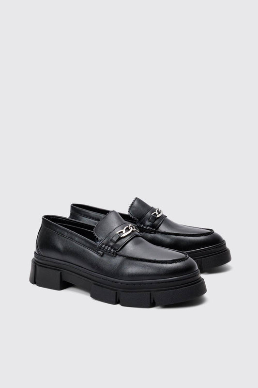 Track Sole Snaffle Loafer | Black | Size 10