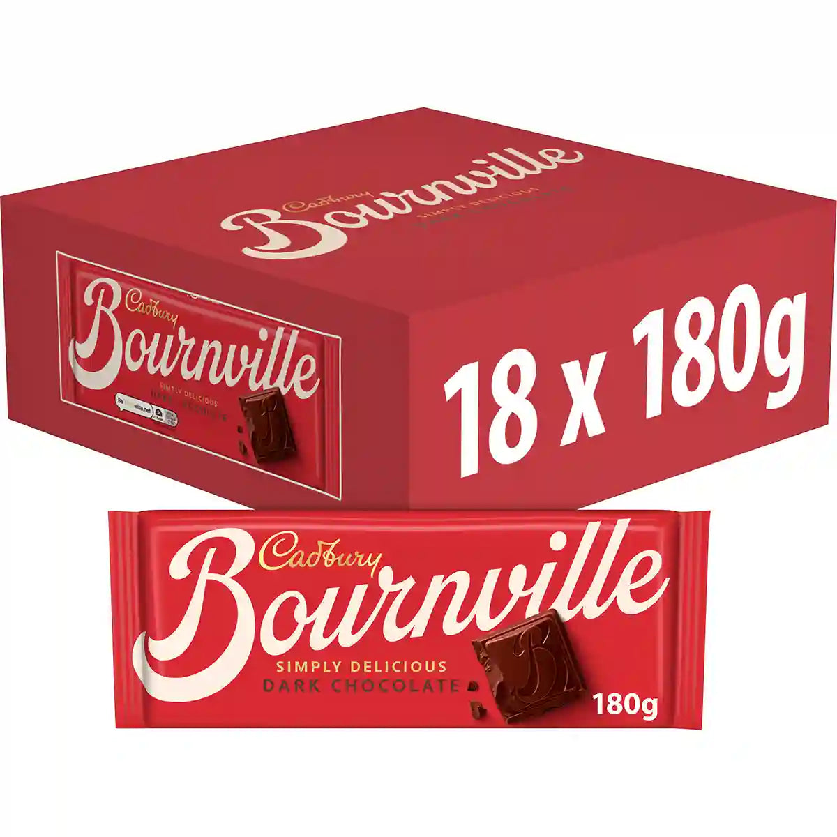 Cadbury Bournville Dark Chocolate 180g (Box of 18)