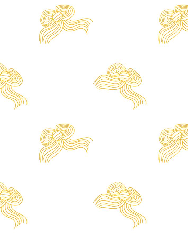 'Bows' Wallpaper by Clare V. - Marigold - Removable Panel