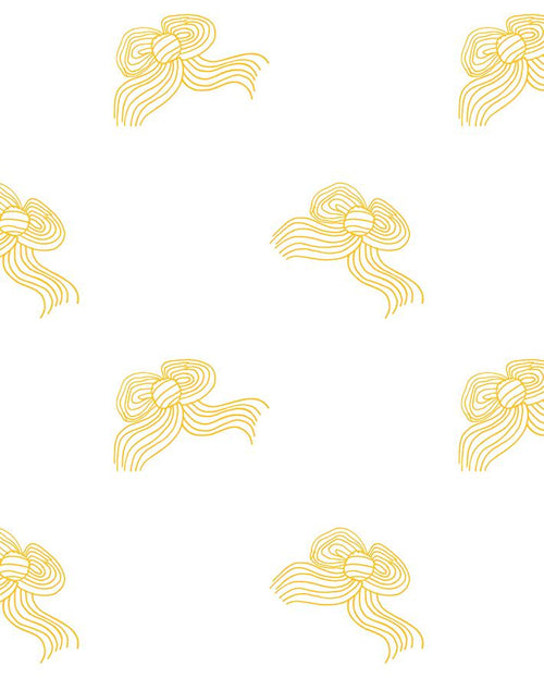 'Bows' Wallpaper by Clare V. - Marigold - Removable Panel
