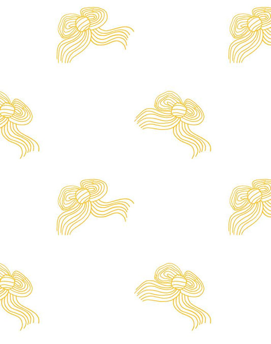'Bows' Wallpaper by Clare V. - Marigold - Removable Panel