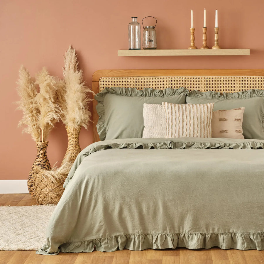 Brenta Cotton Duvet Set - Green
