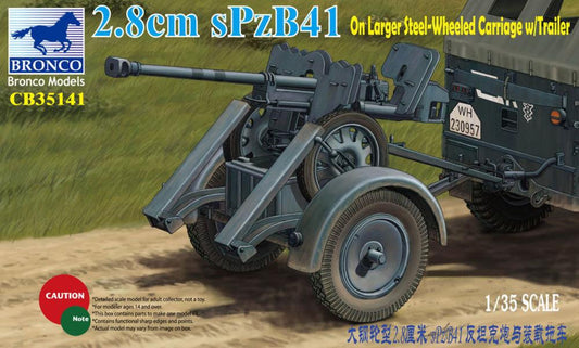 2.8cm sPzb41 On Larger Steel-Wheeled carriage w/Traile