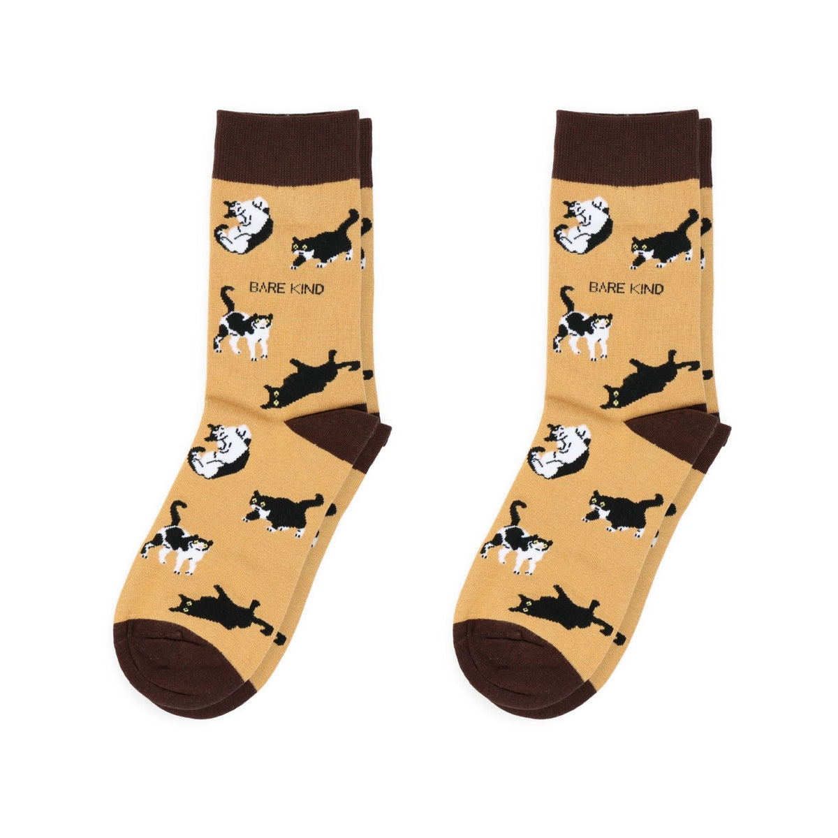Brown Cat Pet Pair Bamboo Sock Set | UK Adult 7-11 x2