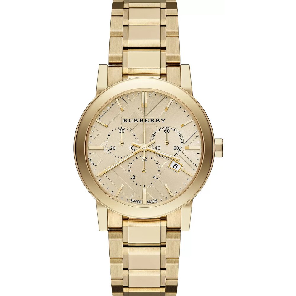 Burberry Bu9753 City Chronograph Gold Dial Men's Watch
