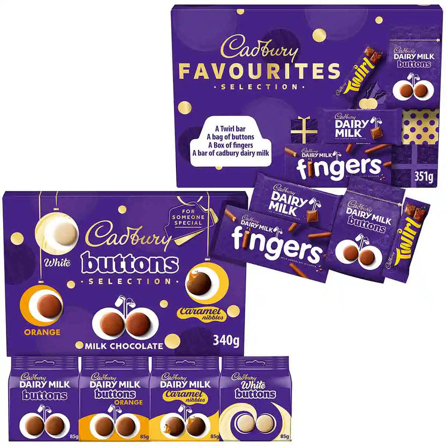 Dairy Milk Favourites & Buttons Selection Boxes (Bundle of 2)