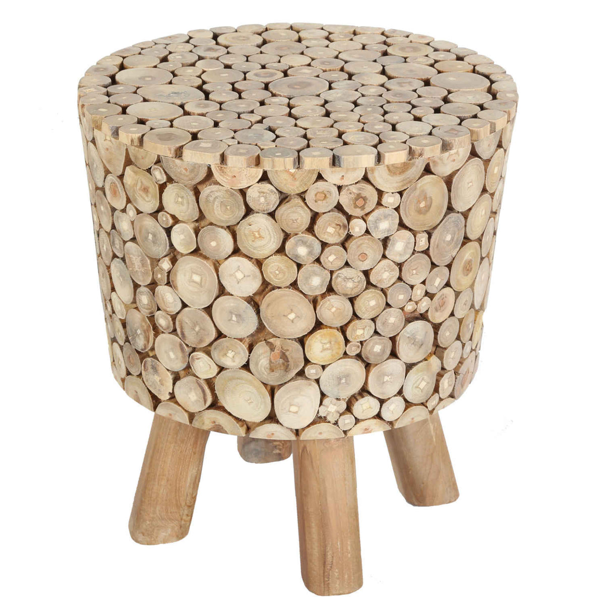 Teak Holz Hocker Merida