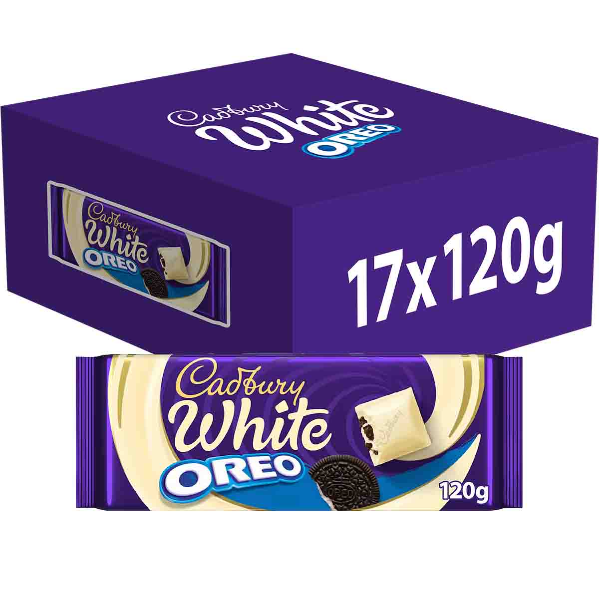 Cadbury White Chocolate Oreo Bar 120g (Box of 17)