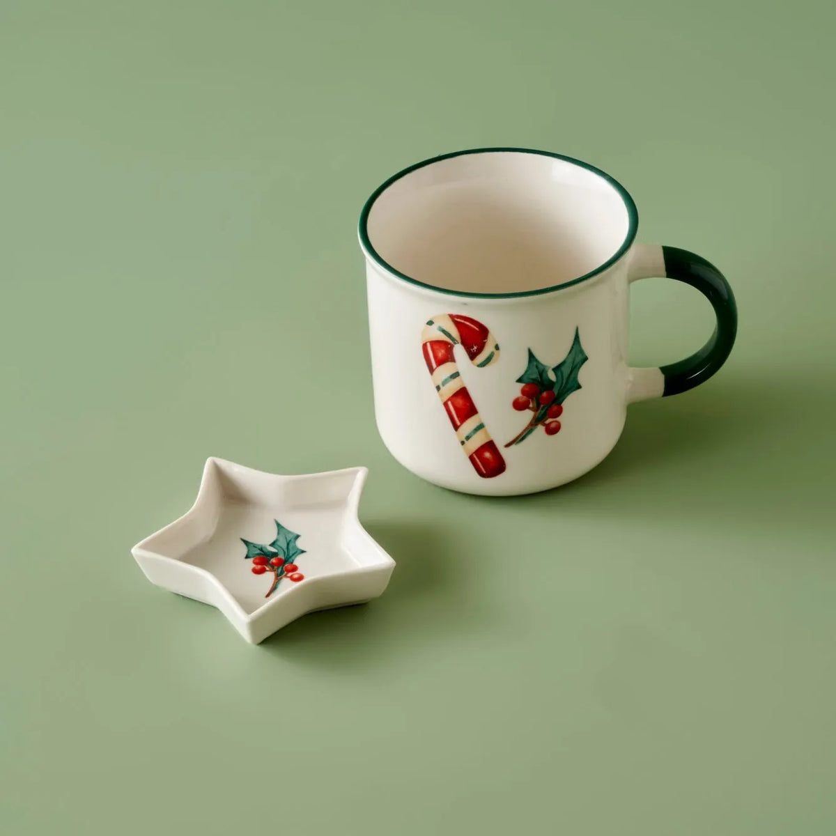 Candycane Porcelain Mug Set