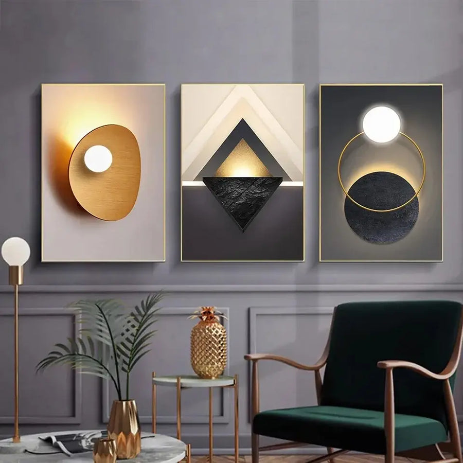 Black Gold Canvas Art - ZSH0249-3pcs / 30X40cm