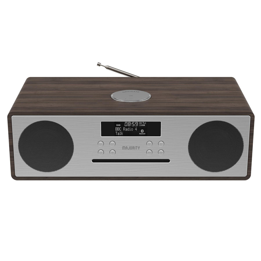 Majority Oakington Bluetooth Hi-Fi Compact Stereo System FM DAB Radio & CD Player Walnut