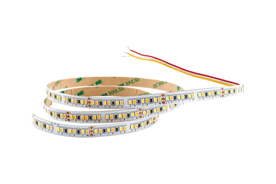 CCT LED Streifen 10 mm – 192 LEDs/m, 24V, 16W/m, 2200 lm/m, 5m – 2700-6500K CRI>80, IP20, Tunable White