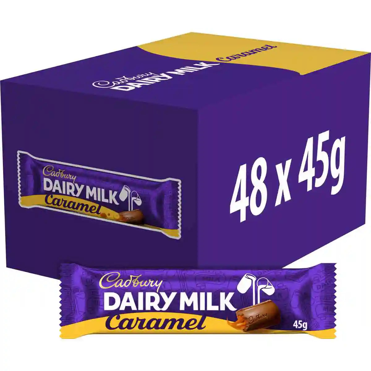 Dairy Milk Caramel Chocolate Bar 45g (Box of 48)