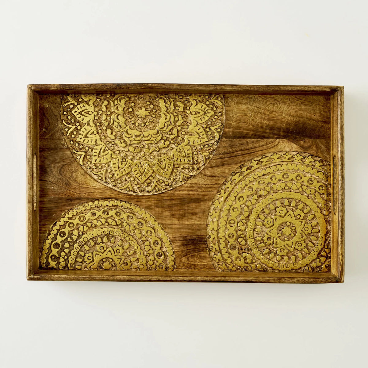 Cera Carved Mango Wood Decorative Tray