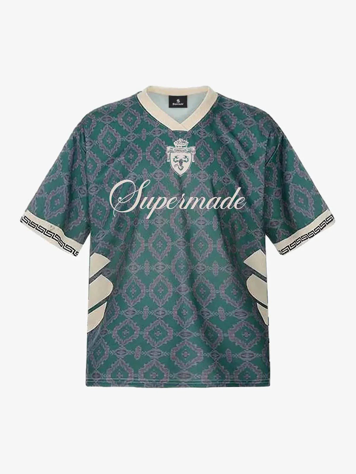 Always Strive Green Patterned Jersey V-Neck T-Shirt - Green / M