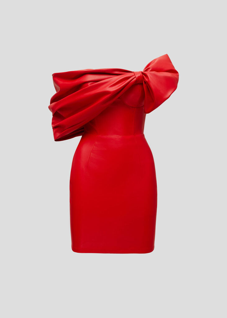 Red bustier dress