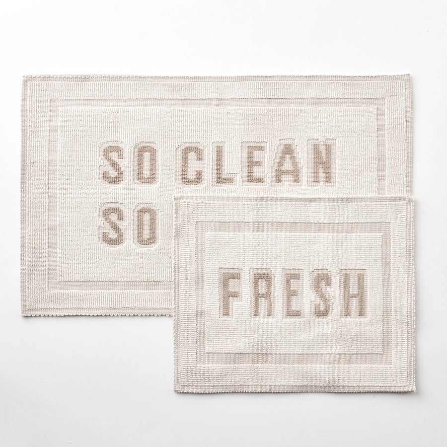 Clean & Fresh Bath Mat Set - Cream