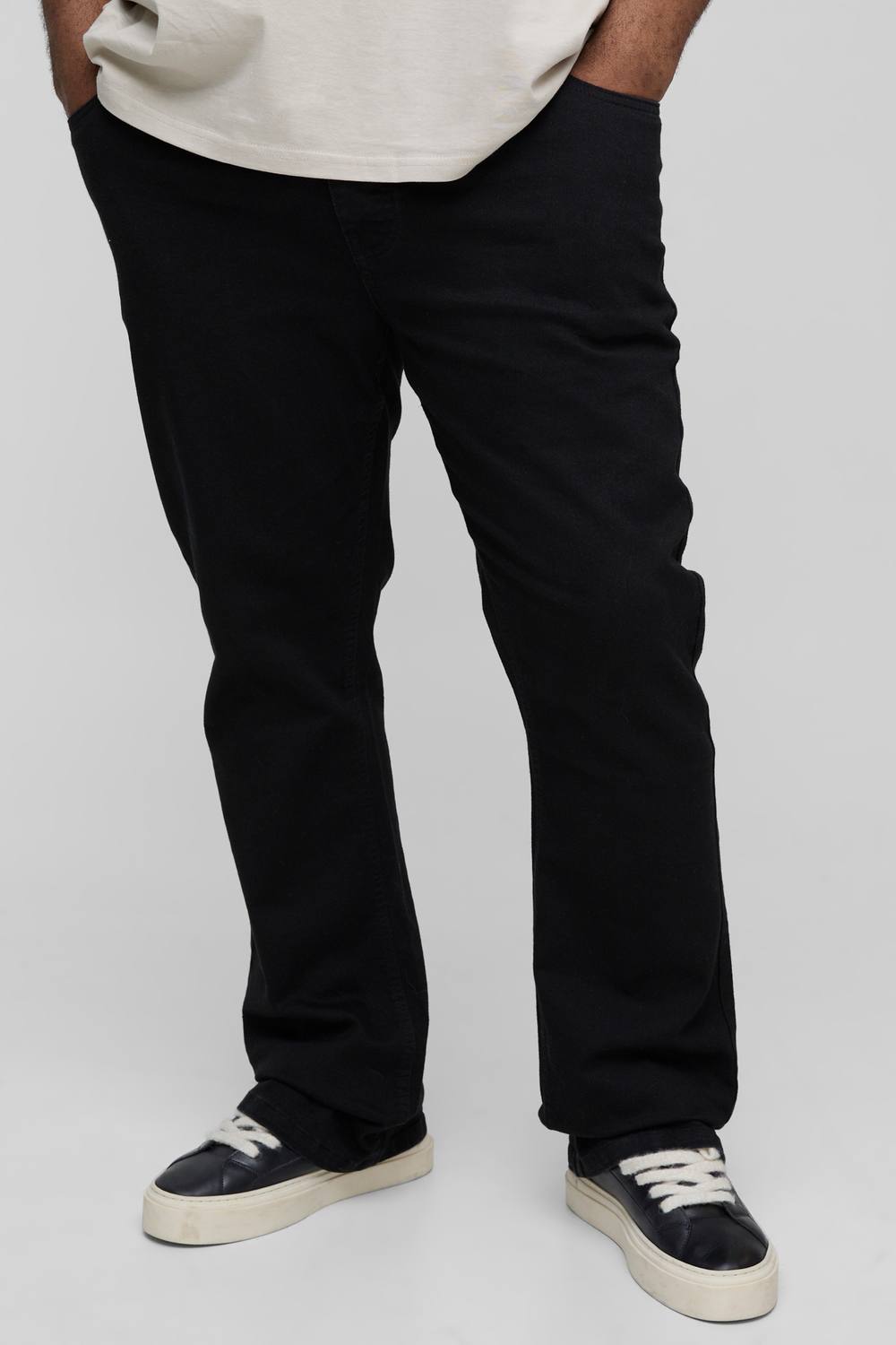 Plus Essential Skinny Flared Fit Jeans | True Black | Size 42
