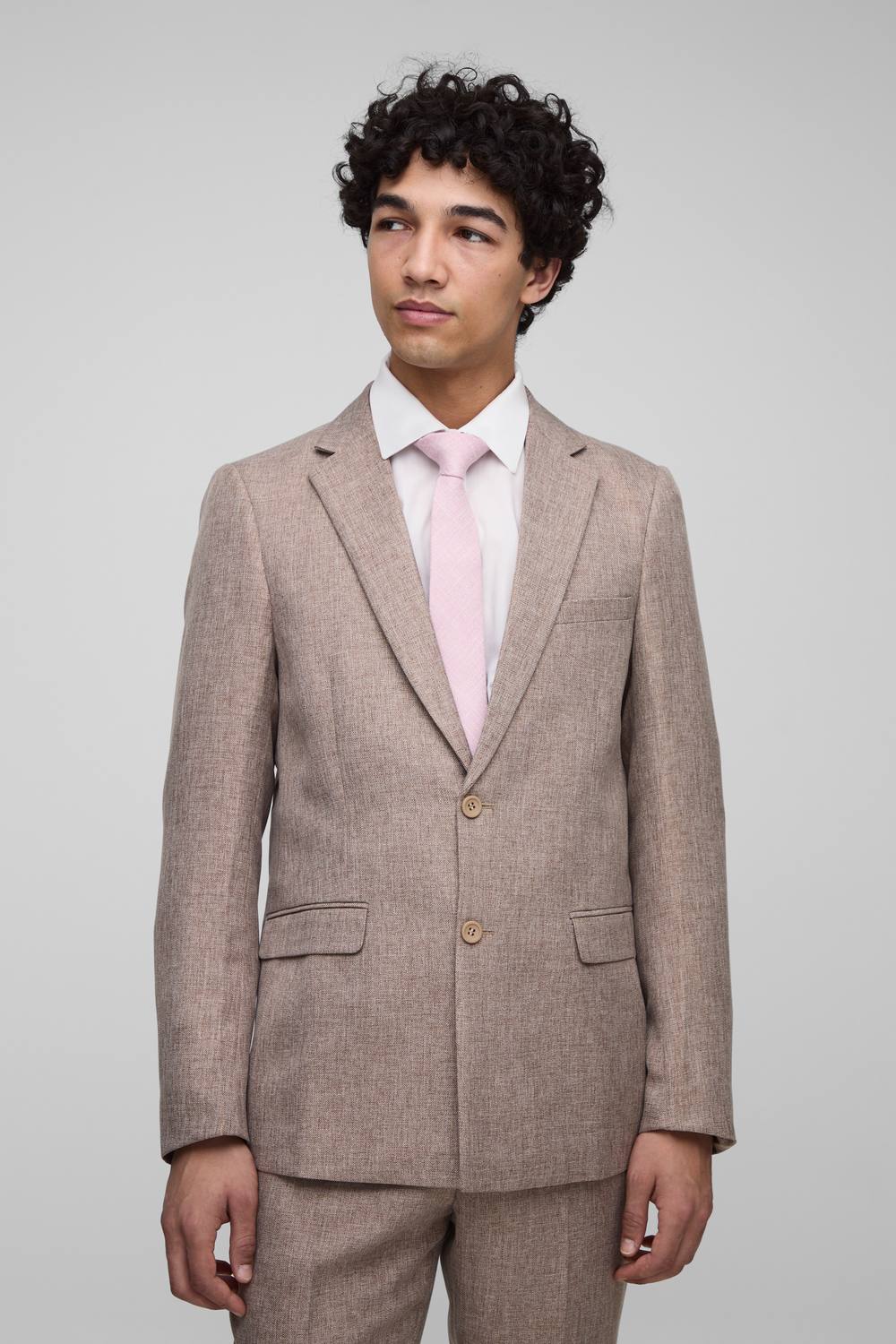 Slim Fit Single Breasted Suit Jacket | Brown | Size Small