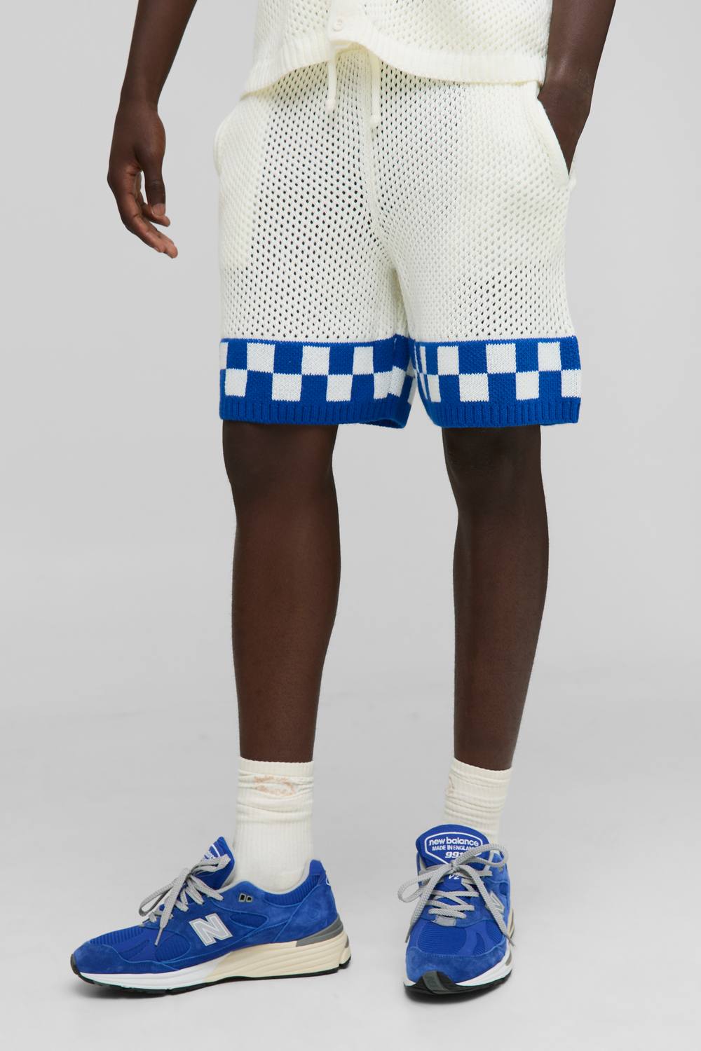 Relaxed Checkered Shorts | Blue | Size Small