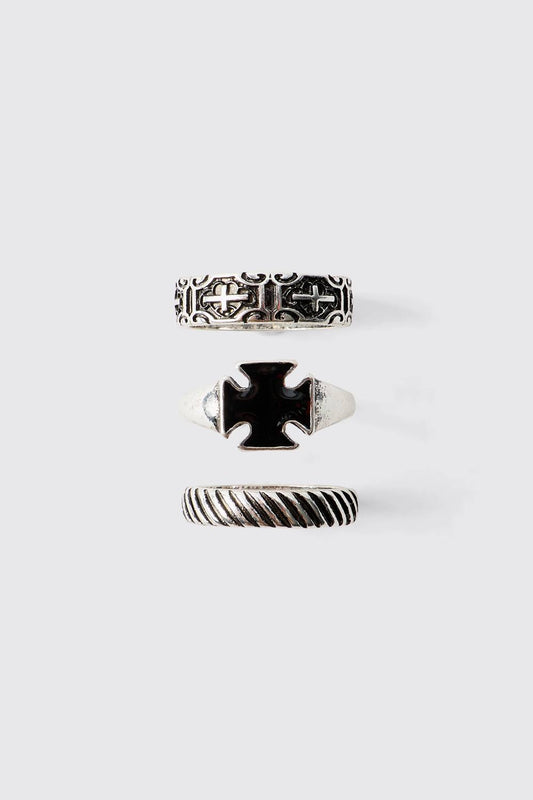 3 Pack Silver Ring | Size Small/Medium