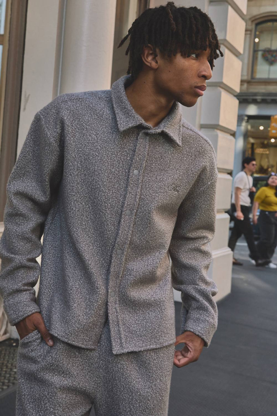 Regular Fit Brushed Overshirt | Grey | Size Small