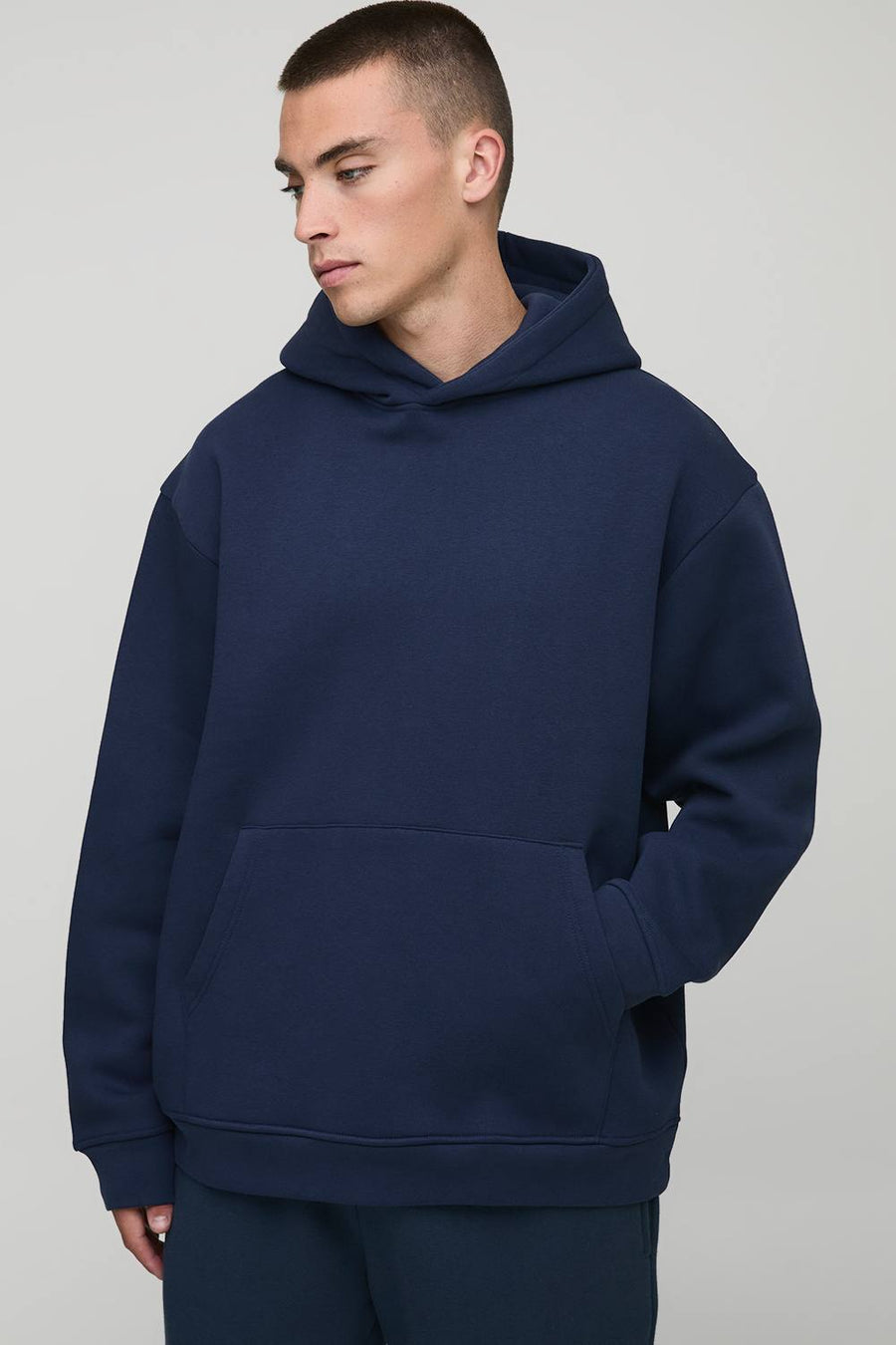 Essential Oversized Over the Head Hoodie | Navy | Size Medium