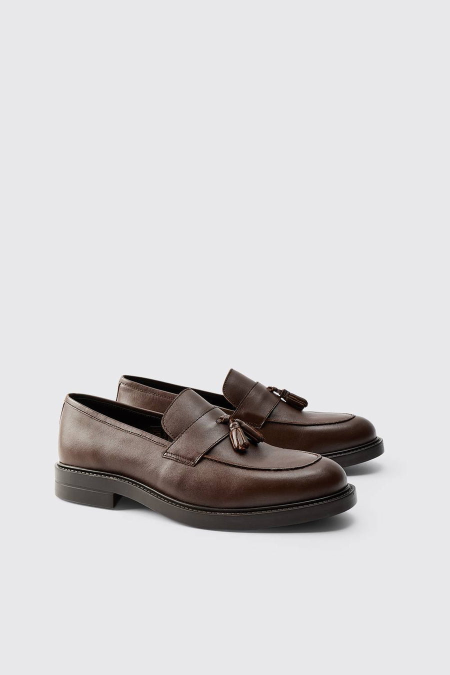 Real Leather Tassel Loafer Shoes | Brown | Size 12