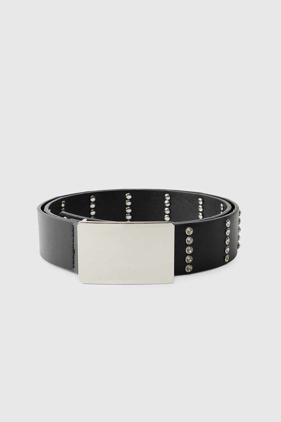 Diamantee Embellished PU Belt | Black | Size XL