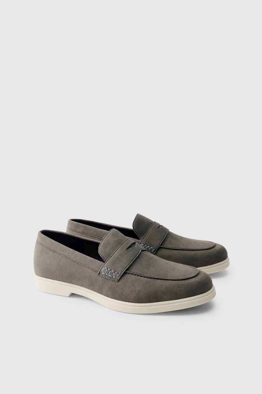 Casual Faux Suede Penny Loafer | Charcoal | Size 10