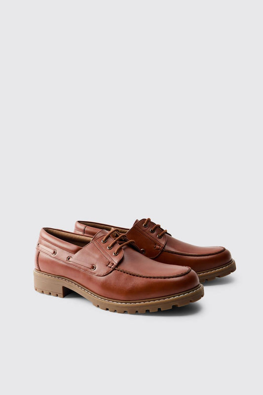 PU Boat Shoe | Tan | Size 12