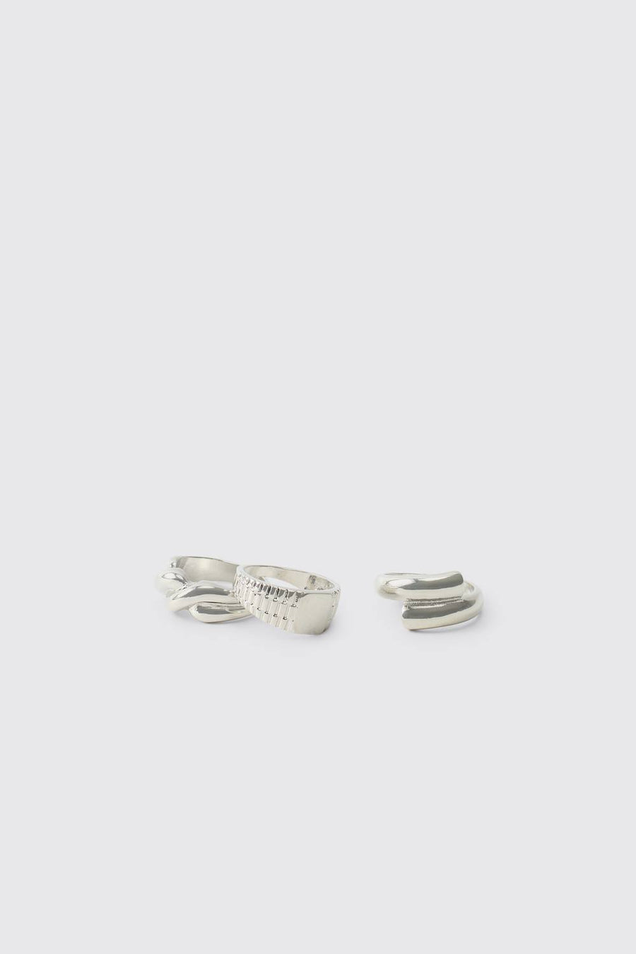 3 Pack Chunky Rings | Silver | Size Small/Medium