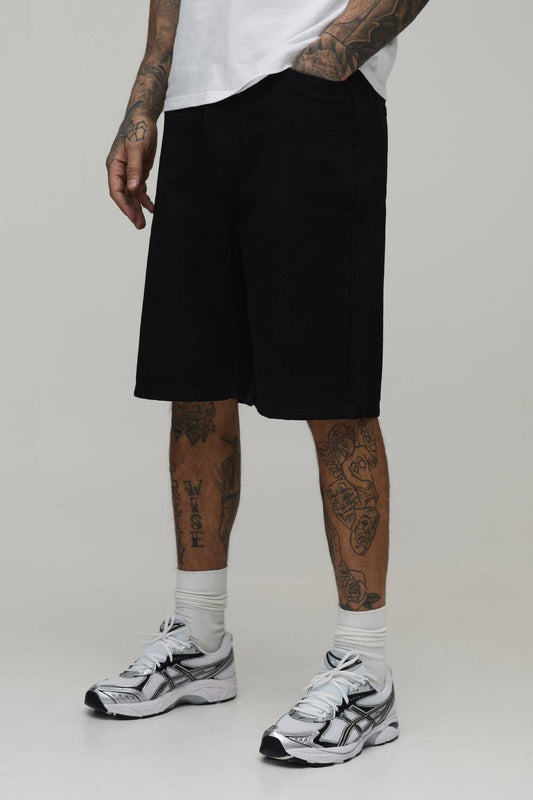 Tall Essential Relaxed Fit Denim Shorts | Black | Size 40